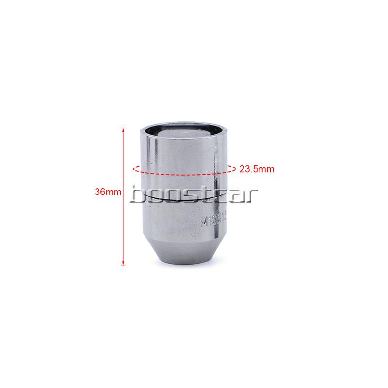 M12x1.5 M12x1.25 Universal Car Wheel Lock Lug Nuts with 2 Keys Alloy Steel Forged Auto Tire Wheel Bolts