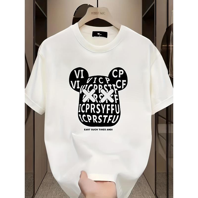 

European Size New Heavyweight Summer American High Street Oversized Round Neck Short Sleeve T-Shirt with a Unique And Sophisticated Casual Style S белый