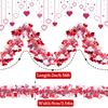 8pcs Valentine'S Day Streamers Heart Tinsel Garland Decorations Pink Red White Metallic Twist Garland Shining Ceiling Hanging Decorations
