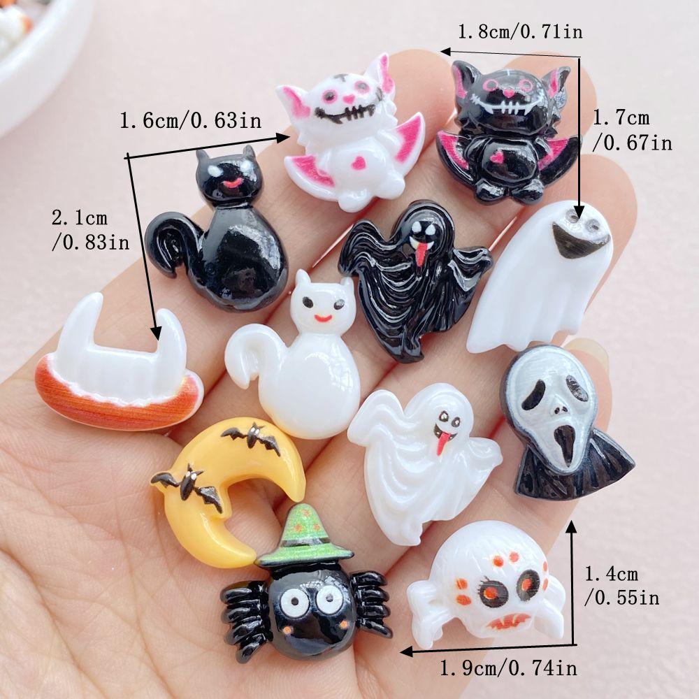 30Pcs New Cute Resin Halloween Collection Flat Back Free Shipping Ornament Jewelry Making Manicure Hairwear Accessories