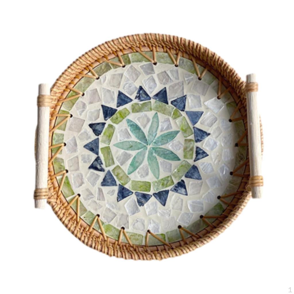 Elegant Rattan Serving Tray Set for Home Decor