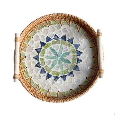 Elegant Rattan Serving Tray Set for Home Decor