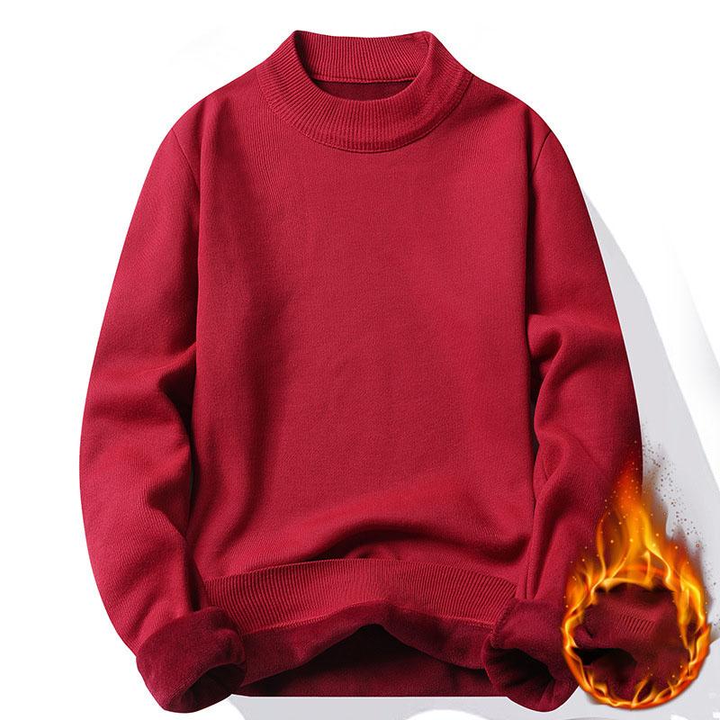 Men's Knitwear Sweater New Autumn/Winter Mock Neck Sweatshirts Solid Color Pullovers Man Brand Casual Mens Clothing
