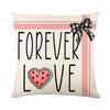 Pillow Cover Valentine's Day Linen Letter Striped Printed Pillow Living Room Decoration Cushion Cover
