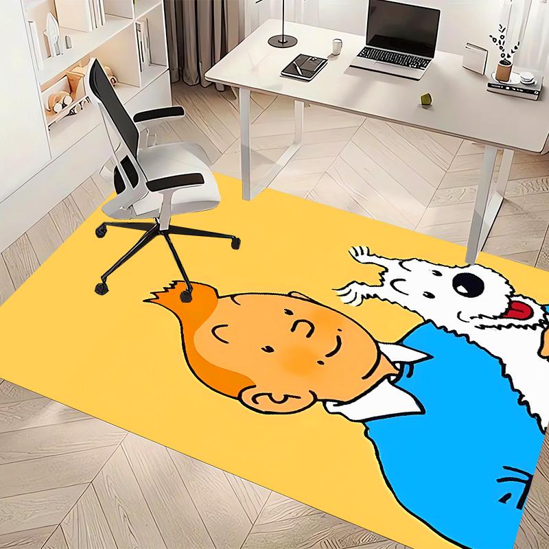 The Adventures of Tintin Printed Absorbent Washable Carpet, Non-Slip Bathroom Mats, Kitchen Rugs, Yoga Mat,Living Room Entrance, Camping Picnic Rugs