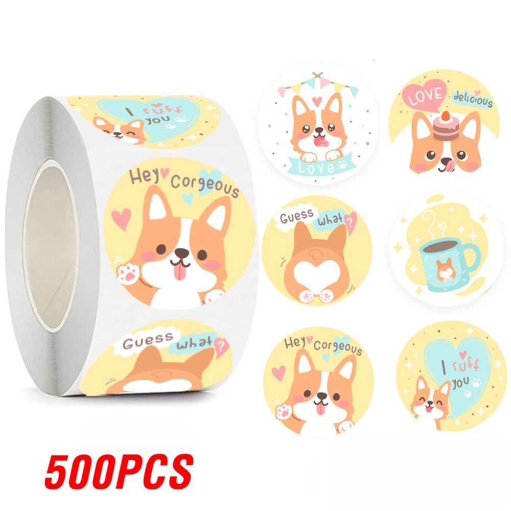 100-500pcs Cute Bear Thank You Sticker Children Sealing Labels Sticker for Gift Envelope Kid Gift Packaging Decorative Stickers