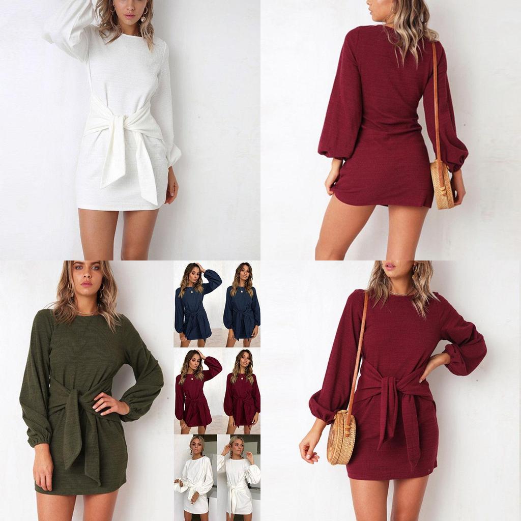 Luxurious Womens Long Sleeve Knit Bodycon Bandage Mini Dress For Chic Winter Style