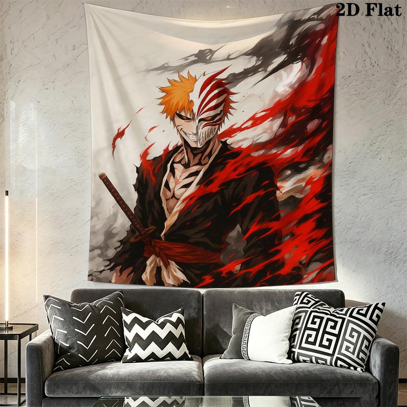 Bleach Wall Tapestry Aesthetic Wall Hanging Printed Fabric Blanket Decorative Tapestries for Bedroom Living Room Home Decor