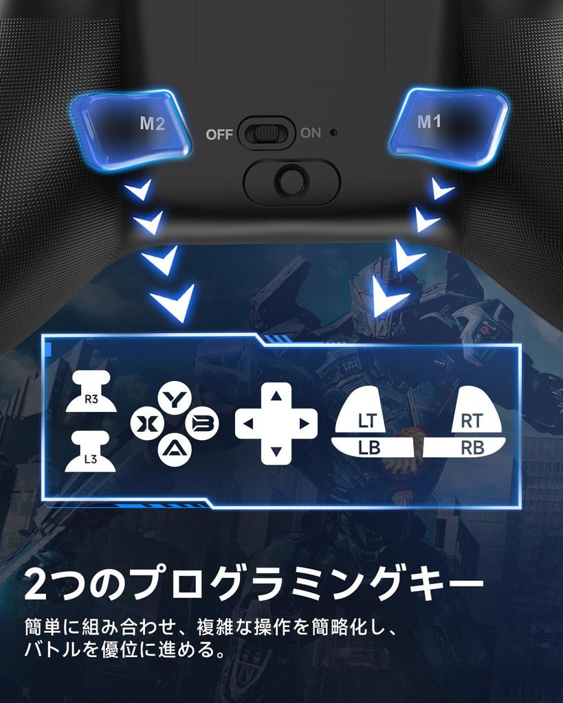 EasySMX Wireless RGB Backlit PC Controller for Switch Joy-Cons, Compatible with Windows PC, Switch, iOS, Android, and Steam, with Hall Effect