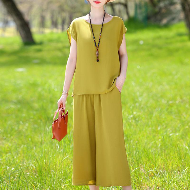 Elegant Women's Sets Summer Plus Size Casual Loose Two Piece Pant Sets for Women