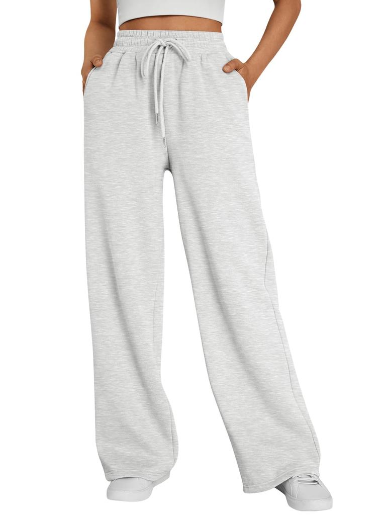 Style Women's Wide-leg Sports Pants, with Pockets, Casual Drawstring Pants, Suitable for Pairing with Casual Wear and S