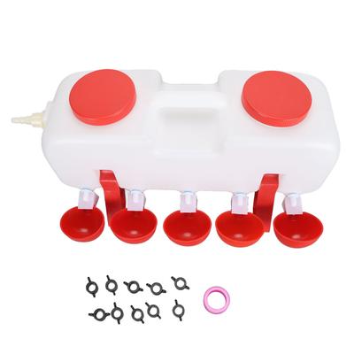 Chicken Waterer 10L Large Capacity Top Fill Poultry Water Feeder with 10 Water Cups for Duck Goose