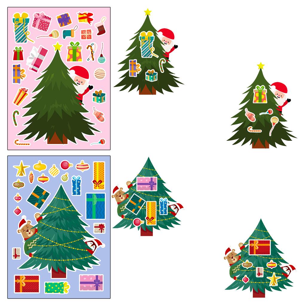 6 Stück/Set DIY Weihnachtsbaum Schneeflocken Puzzle, Tür- und Fensterdekoration für festliche Atmosphäre, Puzzle-Aufkleber Weihnachtsgeschenke
