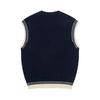 AMI New Autumn and Winter Knitted Striped V-neck Pullover Vest with Heart-shaped Text Logo Knitted Sheep Sweater Base Vest