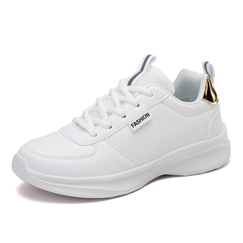 Fashion 2025 Leather Permeable Small White Shoes Sports Shoes Student Non-slip Running Shoes Fashion Lace-up Casual Shoes Casual Running