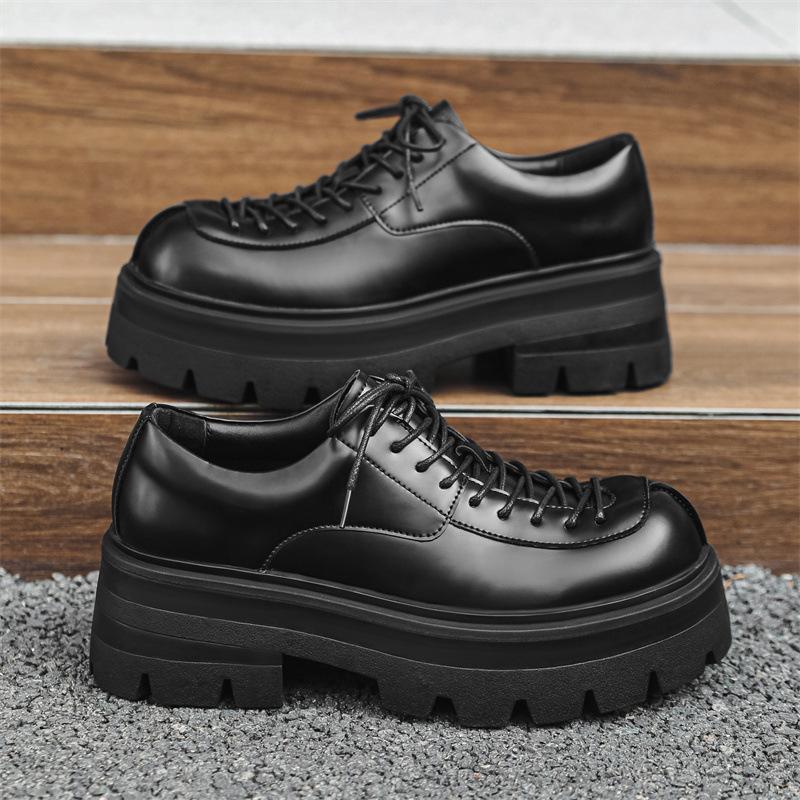 Shoes for Men British Style Thick Sole Casual Derby Shoes High Quality Fashion Comfor Platform Mans Leather Shoes Zapatos Hombre