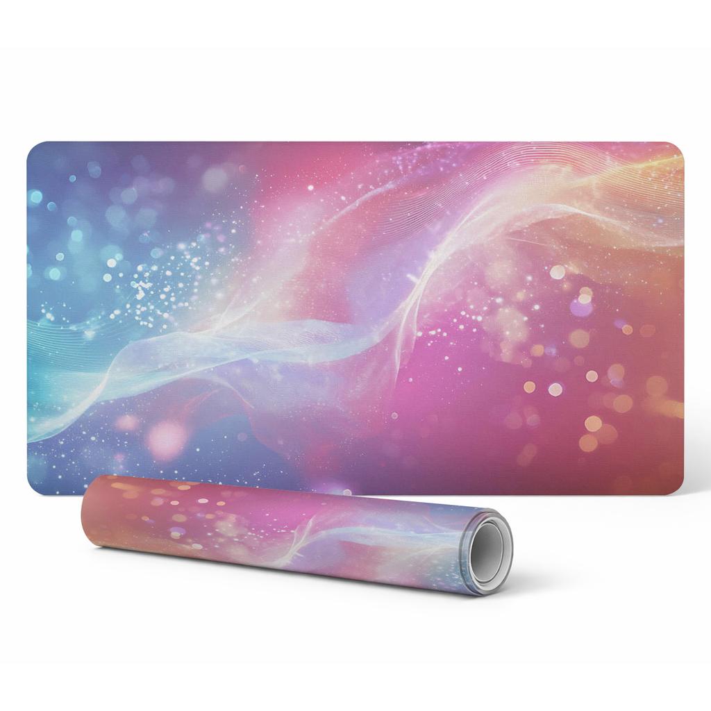 Colored Light Wave Pattern Vinyl Desk Mat 100X50 Cm