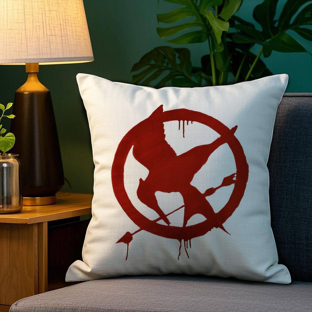 The H-Hunger Games Pillow Case Plush Fabric Soft Double Sided Print Sofa Cushion Cover Throw Pillow Covers