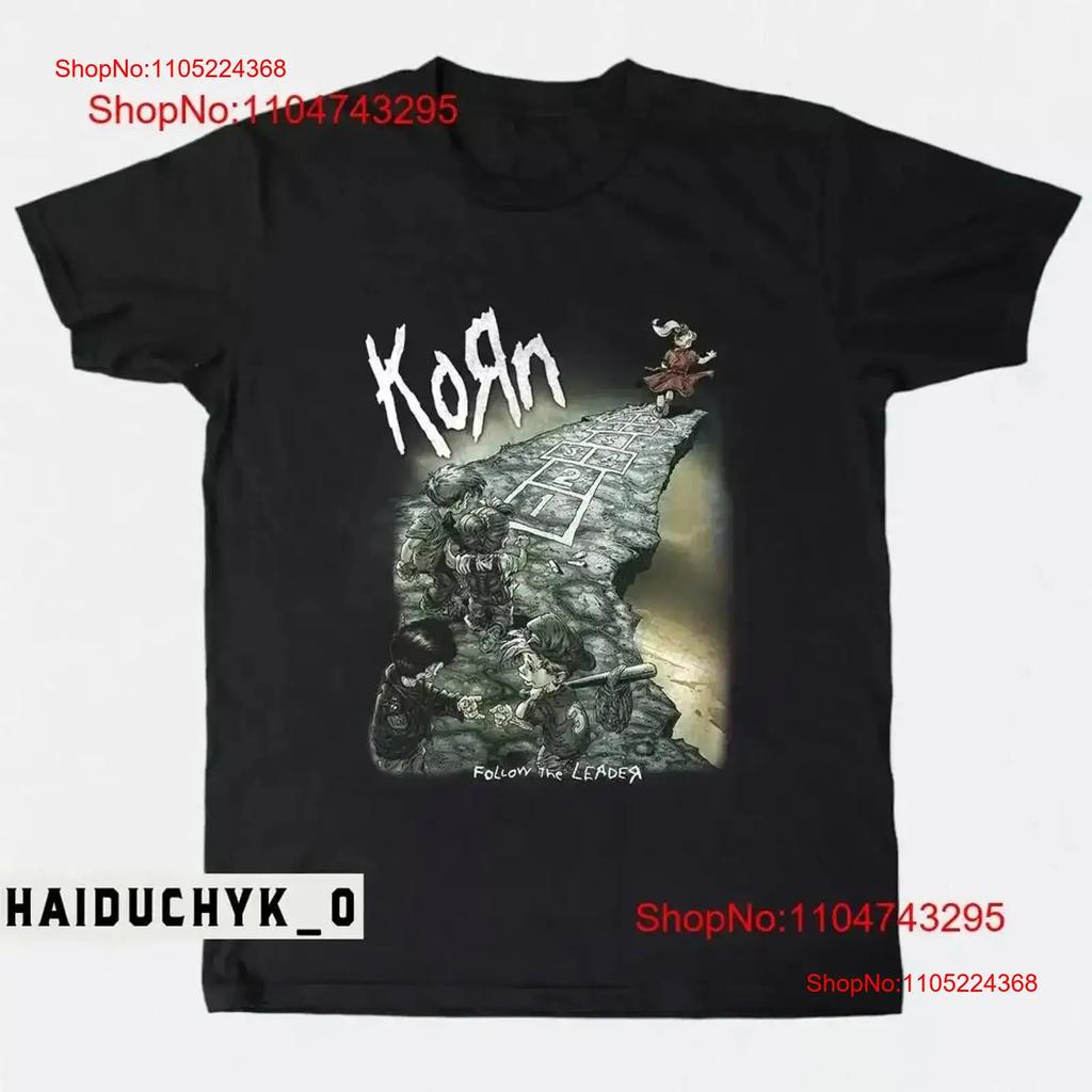 Korn Follow The Leader Black T Shirt Size S XL Vintage Washed Streetwear Homme Comfortable Top For Everyday Wear Vintage
