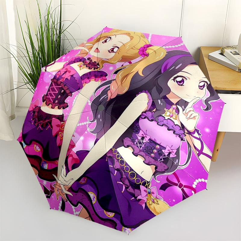 1pc Pretty Cure Outdoor Umbrella - Automatic Opening/Closing, Portable Tri-Fold Design with 8-Rib Iron Frame - Perfect Gift for Fans, Travelers, Daily