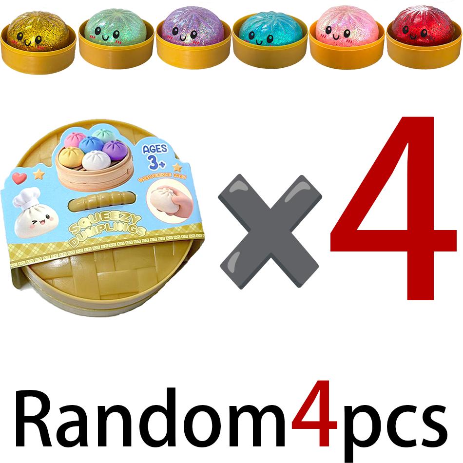 Nuovo Raviolo Colorato con Glitter Raviolo Glitterato Squishy con Scatola Ravioli Giocattolo Sensoriale da Spremere per Sollievo dallo Stress Giocattoli Regali