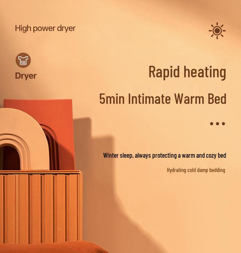 Compact Warm Air Dryer for Shoes, Clothes, and Dust Mite Removal - Ideal for Baby Rooms and Dorms