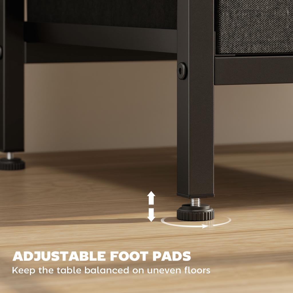 Bedside Table with Charging Station - Black