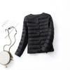 Women's Collarless Lightweight Down Jacket - 2025 Autumn/Winter, Short Style, Long Sleeve, Solid Color, Warm Inner Wear.