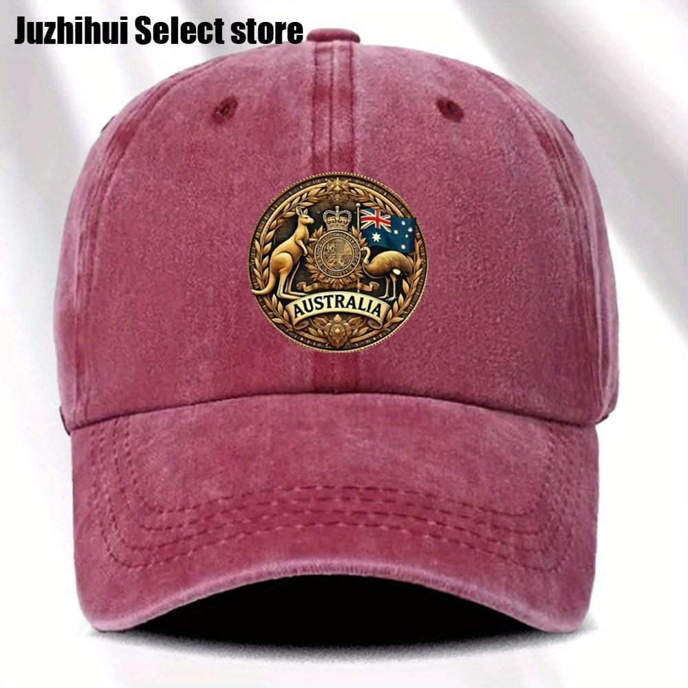 

1pc Vintage Australia Sports s Outdoor Fashion Adjustable Distressed Vintage Outdoor Sports with Curved Brim