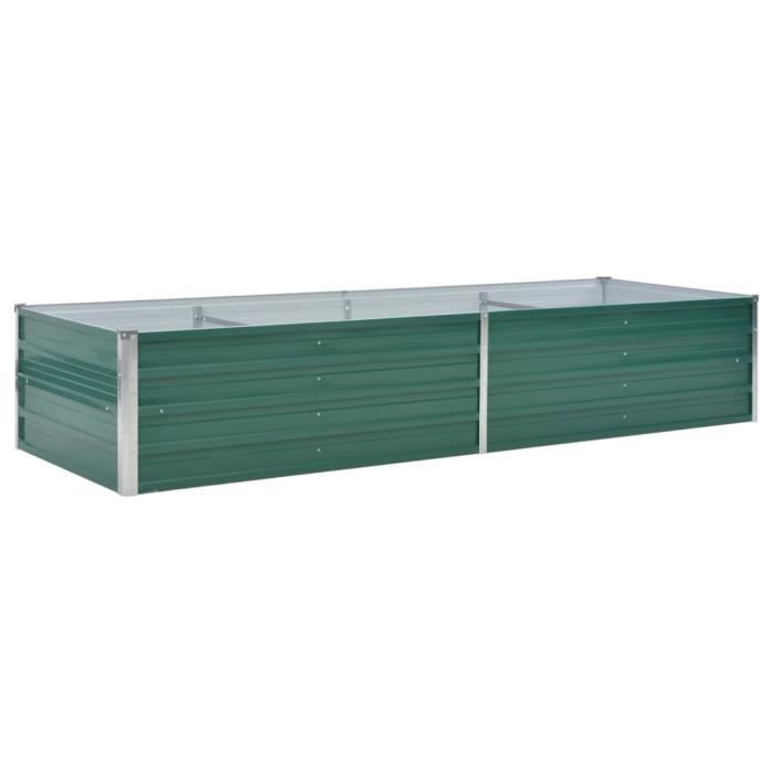 VidaXL Lit surélevé de jardin Acier galvanisé 240x80x45 cm Vert
