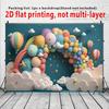 2D Dreamy Balloon Background, Pastel Balloon Arch & Clouds Themed Party Backdrop