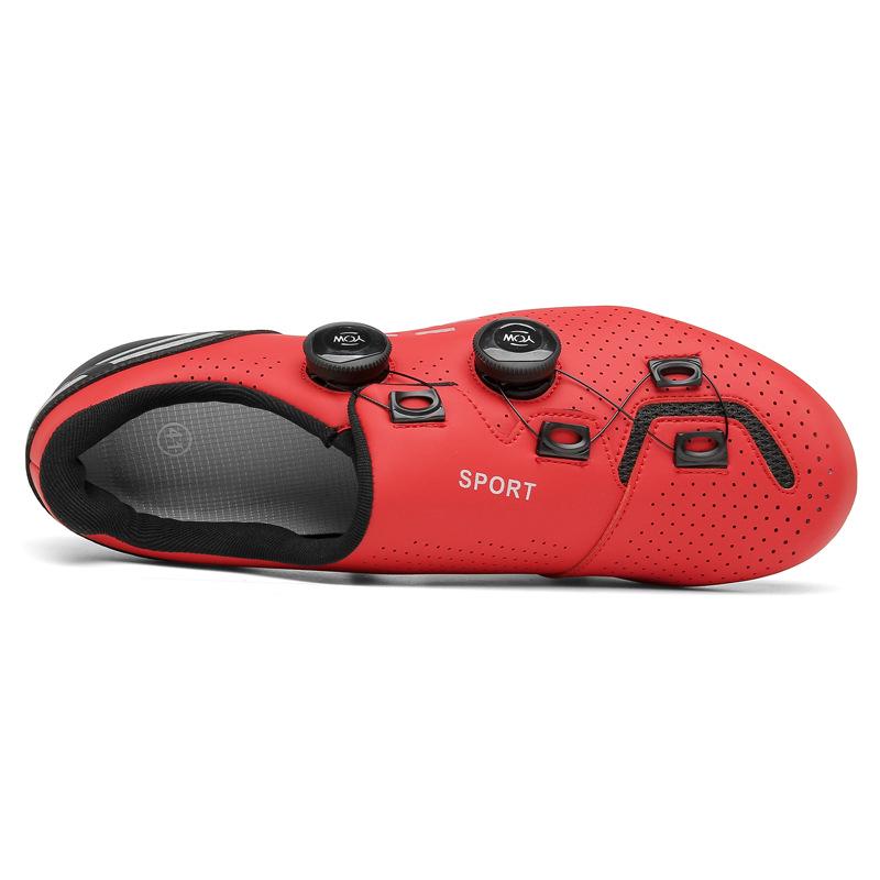T2021 Cycling Shoes: Versatile Men's and Women's Bicycle Footwear with Rotary Buckle, Lock and Lockless Options, Durable Leather Surface