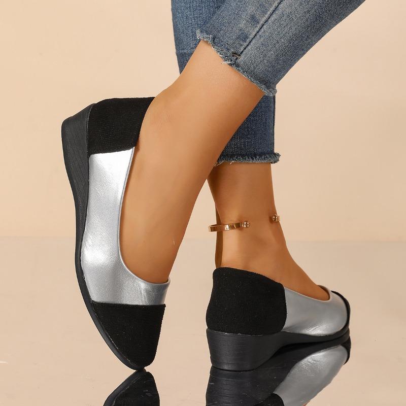 Women's Plus Size Wedge Shoes Fall Women's Shoes Shallow Round Toe Comfortable Flat Mom Shoes