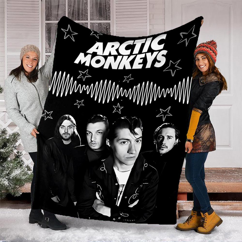 1pc Arctic Monkeys Merchandise Outdoor Flannel Blanket, Cozy & Warm Soft Te Playful Design, Napping Camping,