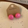 Flower Round Stud Earrings Temperament Jewelry Gift Elegant Polka Dot Earrings  Party