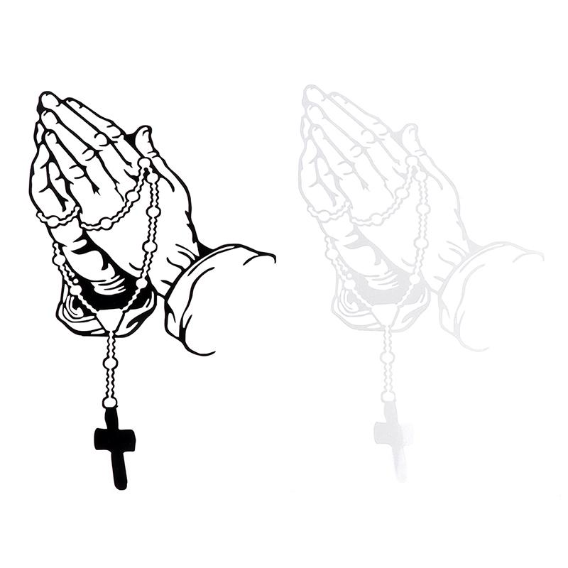 Pearl Rosary God Jesus Christ Crown Car Sticker Vinyl Truck Window Bumper Decal