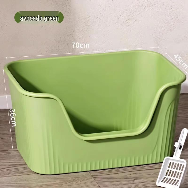 Extra-Large Splash-Proof Semi-Enclosed Cat Litter Box for Maine Coons