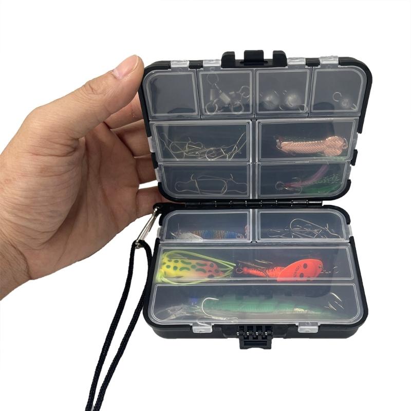 2Pcs Fishing Tackle Storage Box Fishing Lures Baits Hooks Storage Container Tackle Box Case Fishing Accessory Case