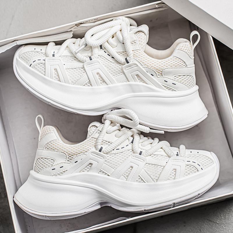 

Мужская обувь, модные трендовые кроссовки с толстой подошвой, для активного отдыха, нескользящие, удобные, дышащие, повседневные, мягкие кроссовки для бега 44 белый