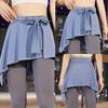 Yoga Ballet Dance Tie-Up Mini Skirt with Anti-Exposure Flap