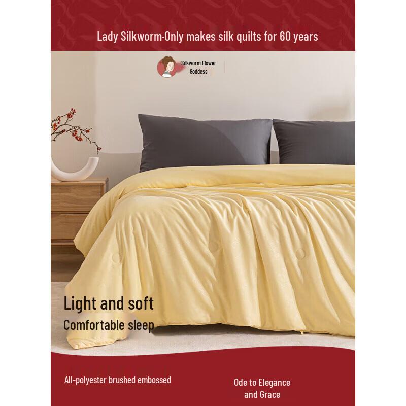 SILKUEEN Mulberry Silk All-Season Lightweight Comforter