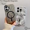 Hot Japan Sketch Comics Frieren Magsafe Magnetic Case for iPhone 11 12 13 14 15 16 Pro Max Plus Soft Silver Plated Anti Cover