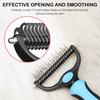 Pet Hair Remover Comb Double Sides Blades Fur Dematting Trimmer Deshedding Brush Pet Dog Grooming Brushes Dog Bath Brush