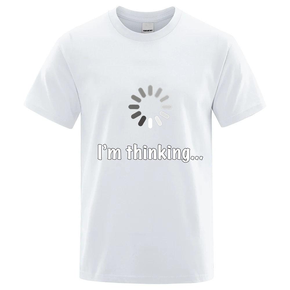 Im Thinking Funny 100 Pure Cotton Summer Highend Brand Unisexs Round Neck Fashionable Style Half Sleeved Breathable Tshirt
