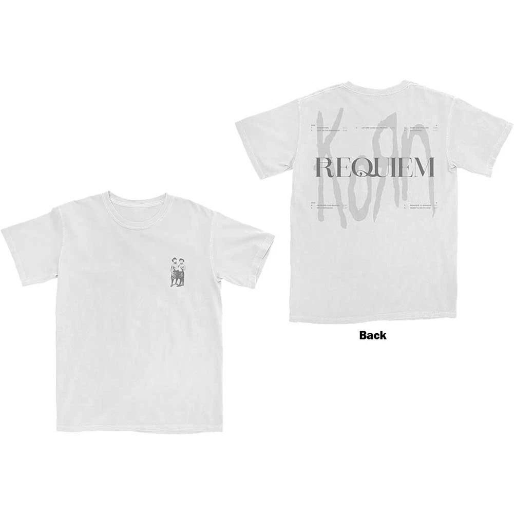 Men s Korn Requiem (Back Print) Slim Fit T-shirt X-Large White L