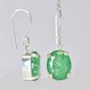 Colombian Natural Green Emerald 51 Ct Oval CERTIFIED 925 Sterling Silver Earring MY.ER-38-NS