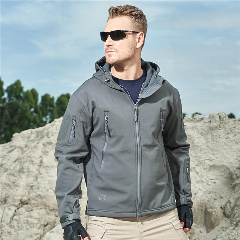 Executive Officer Outdoor Soft-shell Sharkskin Assault Suit Men s Fleece Waterproof Windproof Multifunctional Coat M