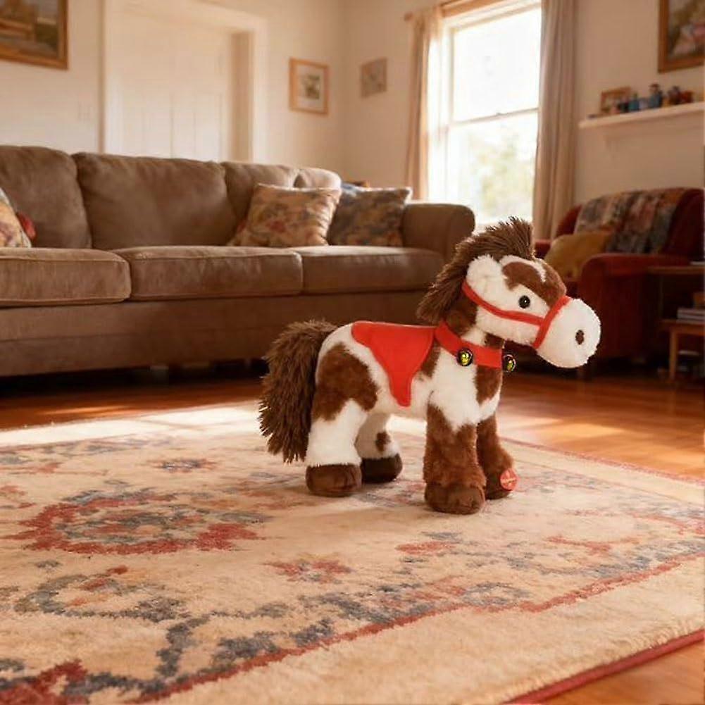 Electric Plush Horse, Interactive Spotted Pony, Plush Pet Huggable Stuffed Animal for Kids Christmas Birthday Gifts