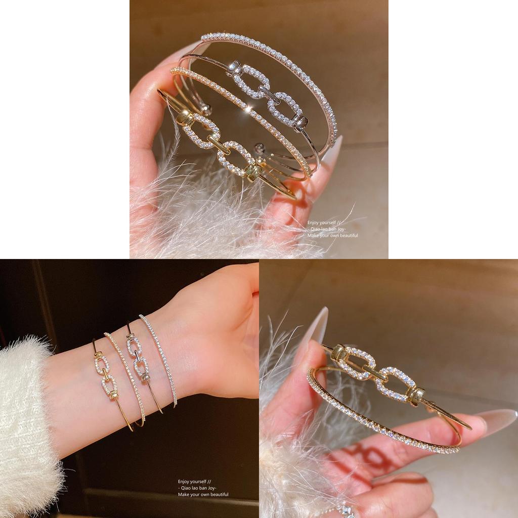 Kupfer Zirkon Doppellagiges Nasenring-Armband Mit Elegantem Design Für Modische Frauen