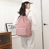 Drawstring Backpack with Frt Zipper Pocket Lightweight Casual Bag Unisex Gym Travel School Backpack